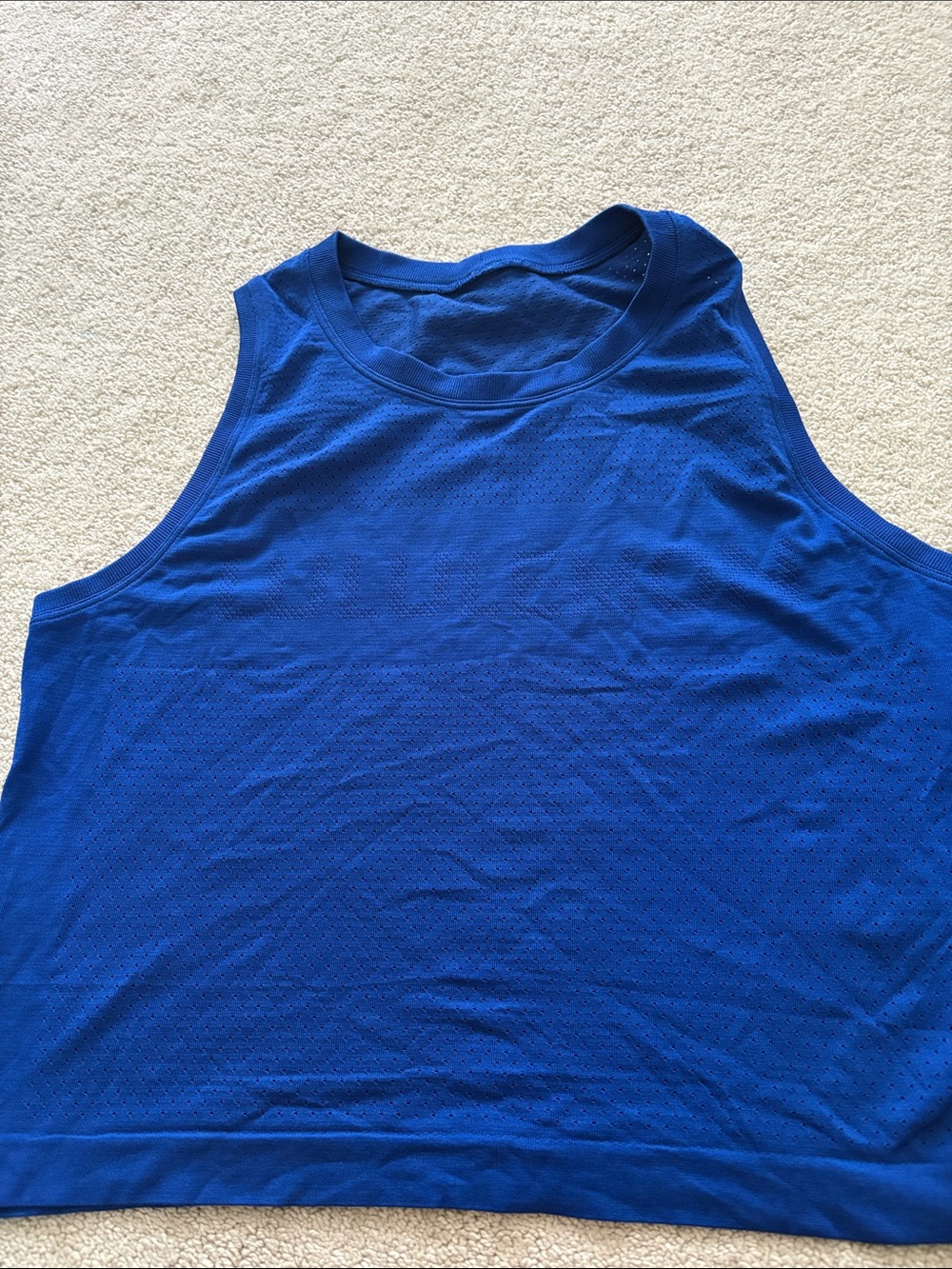 Lululemon Seamless Mesh Racerback Cropped Tank Top Blue